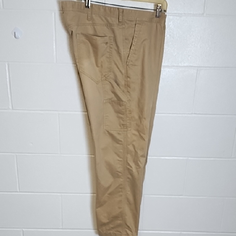Tan Cargo Pants with Utility Design Soft Brushed Fabric